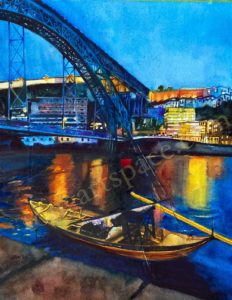 Night at Porto (14" X 11")