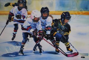 Who Will Get the Puck (12" X 18")